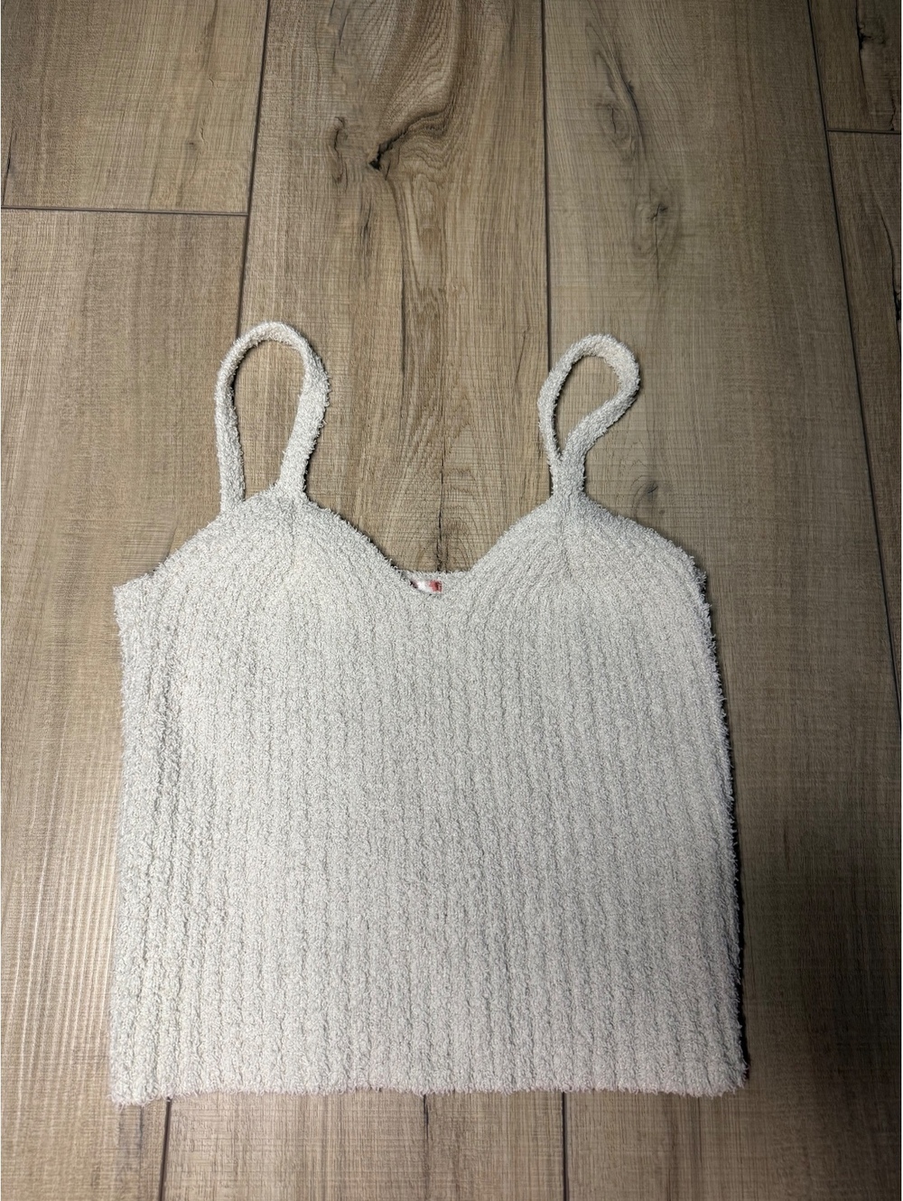 Altar’d State Intimates Cream Fuzzy Knit Cami Tank Top Size Small